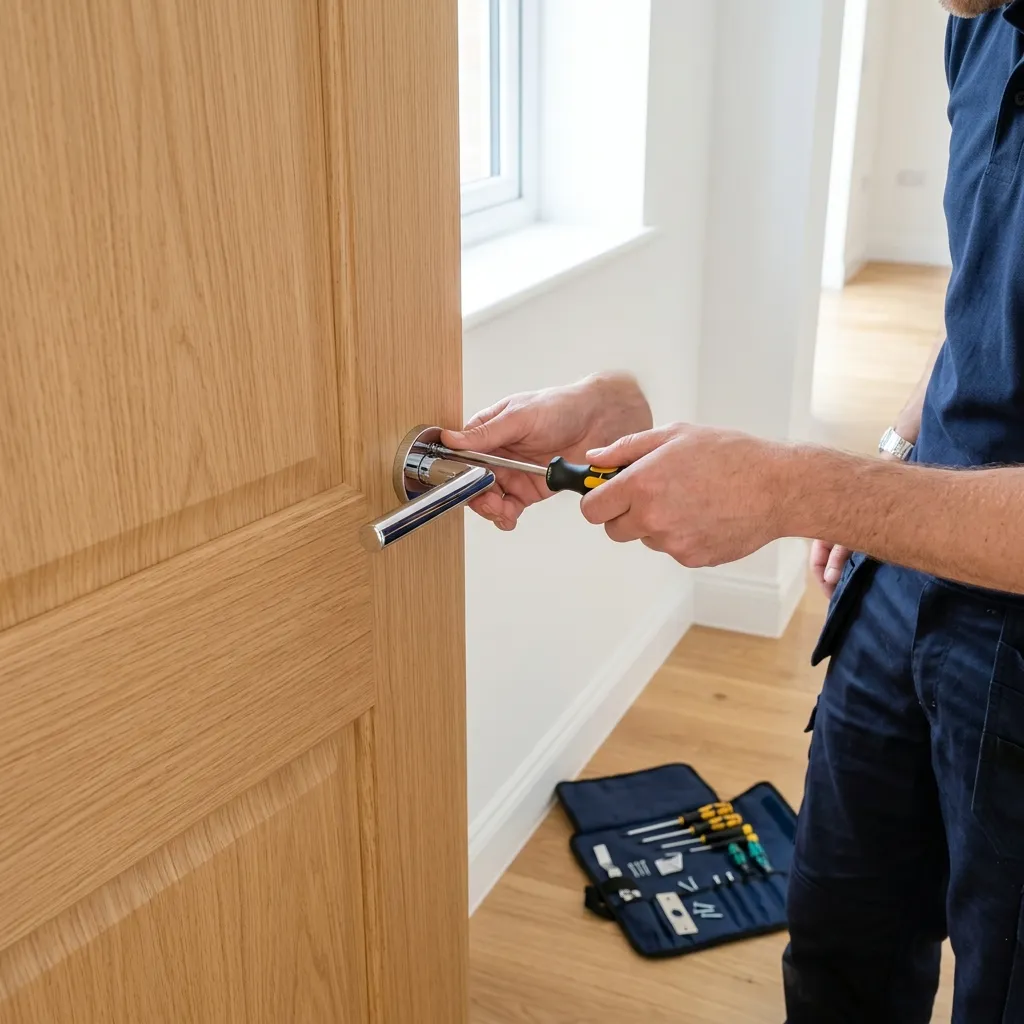 Cambio de maneta de puerta de paso en vivienda de Madrid