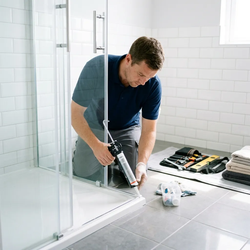 Siliconado profesional de ducha realizado por Manitas Hogar